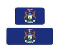 Michigan State Flag Print Kitchen Mats for Floor,Kitchen Rugs Set,for Various Indoor and Outdoor Spaces