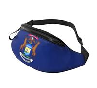 Michigan State Flag Print Men and Women Waist Bag Lightweight Pack for Travel Shopping and Outdoor Events