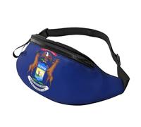 Michigan State Flag Print Men Women Stylish Waist Bag Comfort Pack Travel for Hiking Cycling and Running
