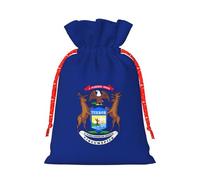 Michigan State Flag Print Reusable Eco-Friendly Gift Drawstring Bag For Party Favors Seasonal Celebrations
