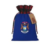 Michigan State Flag Print Reusable Gift Drawstring Eco-Friendly Bags Holiday Wedding Party Favors Pouches