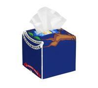 Michigan State Flag Print Tissue Box Cover, Leather Tissue Holder Decorative Tissue Box Holder For Kitchen, Bathroom