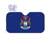 Michigan State Flag Printing Car Windshield Sunshade-Thicken Bubble Block Heat and Sun UV Rays,Front Windshield,Sun Visor