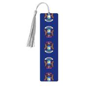 Michigan State Flag Printing Personalized Wooden Bookmark,Cute Multi Functional Bookmark Meaningful Gift for Book Lovers