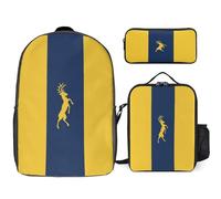 Michigan State Flag Travel Backpack 3 Piece with Pencil Case Insulated Lunch Box Laptop Bag 17 Inch Casual Daypack Set