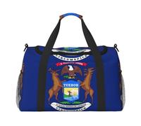 Michigan State Flag Travel Bag, Weekender Bags For Women Men For Outdoor Adventures, Ideal For Camping And Hiking, Black, One Size