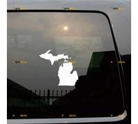 Michigan State Map Sticker Decal Vinyl USA - 2 Pack White 12.7cm - for Car Boat Laptop Cup No Background Die-Cut