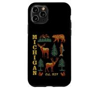 Michigan Vintage-look Bear Moose Trees Deer Retro Souvenir Case for iPhone 11 Pro