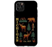 Michigan Vintage-look Bear Moose Trees Deer Retro Souvenir Case for iPhone 11 Pro Max