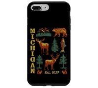 Michigan Vintage-look Bear Moose Trees Deer Retro Souvenir Case for iPhone 7 Plus/8 Plus