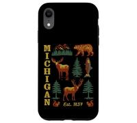 Michigan Vintage-look Bear Moose Trees Deer Retro Souvenir Case for iPhone XR