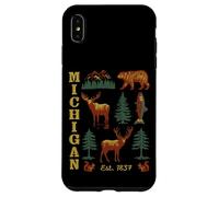Michigan Vintage-look Bear Moose Trees Deer Retro Souvenir Case for iPhone XS Max