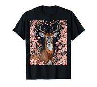 Michigan Whitetail Buck Surrounded By Apple Blossom T-Shirt