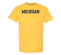 Michigan Wolverines Basic Block, Team Color T Shirt, College, University, Michigan Wolverines Daisy, L
