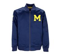 Michigan Wolverines Bomber Jacket Lightweight Satin, male, Mitchell & Ness, Bomber Jackets, Blue, XL, Jackets XL