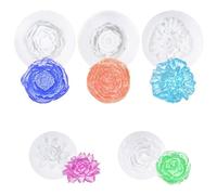 MICHIHOMIE 5 Pack 3D Silicone Flower Moulds, DIY Bloom Rose Resin Moulds Silicone, Reusable Candle Mould for Soap Making, Chocolate Baking