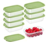 MICHIHOMIE 5PCS Rectangle Food Containers with Lids, Reusable Plastic Portion Box Sets, Food Storage Boxes for Cereal, Snack, Fruits, 1000ML (8psc 500ml)