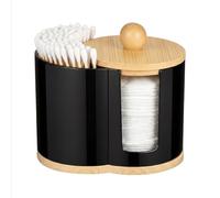 MICHIHOMIE Cotton Bud Holder with Cover, Cotton Pads Holder, Bathroom Storage Box for Vanity Cotton Ball Qtips Makeup Storage Organiser