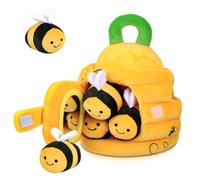 MICHIHOMIE Soft Baby Beehive Toy with 5 Sensory Bees, Sensory Toys for Babies 6-12 Months, Busy Montessori Toys for Toddlers 0-3 Years Old, Gifts for Boys & Girls