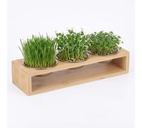 MICHIHOMIE Sprout Growing Set with 3 Stainless Steel Cress Growing Trays, Microgreens Growing Trays, Practical Microgreens Starter Set for Cress Seeds, Sprouts, and Watercress