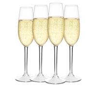 MICHLEY Champagne Flutes Set of 4, 7.6 oz Stemmed Champagne Glasses, Unbreakable Tritan Plastic Wine Glassware Wedding Gifts