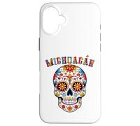 Michoacán Día de Muertos, Sugar Skull, Colorful Skull Art Case for iPhone 16 Plus