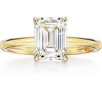 Michooyel 2CT 925 Sterling Silver Engagement Rings Emerald Cut Solitaire Cubic Zirconia CZ Wedding Promise Rings for Her Wedding Bands for Women