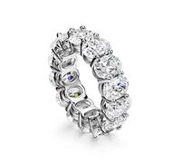 Michooyel S925 Oval Cut Eternity Ring 5x7mm CZ Band Ring Wedding Ring Sterling Silver Rings for Women