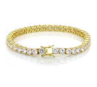 Michooyel Tennis Bracelet for Women, Classic Iced Out Diamond Bracelets,CZ Silver Bracelet for Men, 18K Gold Plated, Sizes 7-9" Cubic Zirconia