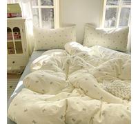 Michorinee King Size Duvet Cover Set Kawaii Bow Print Bedding 3pcs Cute Bowknot Washed Microfiber Kingsize Duvet Cover Sets Quilt Cover 220x230 with Zipper and 2 Pillowcase 50x75 cm