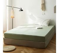 Michorinee Sage Green Fitted Sheet Euro King Size - 35cm Deep Pocket Ultra Soft Brushed Microfibre Bed Sheets Easy Care Elastic Bottom Sheet 160x200 cm