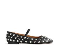 MICIFA Rhinestone Ballet Flats for Women, Crystals Ballerina Shoes Buckle Strap Mary Jane Flats Round Toe Casual Dress Shoes, 2-black, 8.5 UK