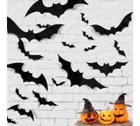 MICJLLT 120 Pcs Halloween Bats Wall Stickers Self Adhesive for Halloween Decorations,Reusable Scary PVC Bats Stickers Double Side Waterproof,Bats Stickers for DIY Window Decor Party Supplies
