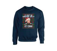 Mick It Cant Be Christmas Can It? Sweatshirt, Football Lovers Christmas Jumper, Unisex Adults And Kids Top(S, Navy)