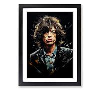 Mick Jagger Conceptual Framed Print | A2 Black Framed Wall Art | Ready to Hang | Modern Nature Picture | Living Room Bedroom Lounge Office