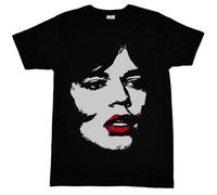 Mick Jagger Face T-Shirt Gift for Men Black Cotton Tee New