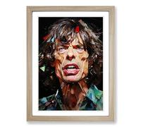 Mick Jagger Neo-Plasticism Framed Print | A2 Oak Framed Wall Art | Ready to Hang | Modern Nature Picture | Living Room Bedroom Lounge Office