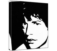Mick Jagger Pop Art Painting (100% Original Painting. Not A Print!) Acrylic Paint On Deep Framed Canvas (60 x 50 x 1.8 cm) 2-Colour Black/White