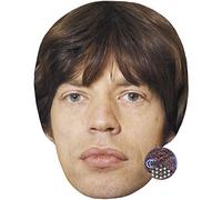 Mick Jagger (Young) Celebrity Mask, Flat Card Face, Fancy Dress Mask