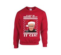 Mick McCarthy It Can't Be Christmas Jumper Festive Xmas Sweater Football Fan Fun meme Ugly Gift Unisex Kids Adult Sweatshirt(XXL, Red)
