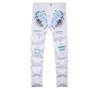 MICKASON Men's Slim-fit Stretch Denim Jeans Featuring a Ripped Stretch Regular Pants, 618 White, 32