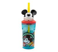 Mickey 3D Figurine Cartoon Characters Reusable Tumbler Childrens Drinking Cup Reusable Straw 23 x 7.5 x 7.5cm (Mickey)