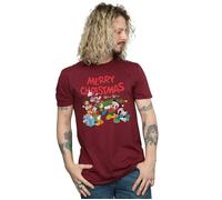 Mickey And Friends Winter Wishes T-Shirt Disney Burgundy M