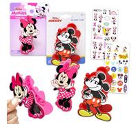 Mickey and Minnie Hair Claw Clips Set - 4 Piece Hair Accessories Bundle with Mickey Mouse and Minnie Mouse Claw Clips for Girls | Disney Hair Accessories for Women