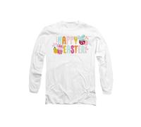 Mickey and Minnie Mouse Happy Easter Watercolor Eggs Long Sleeve T-Shirt, White Disney White XXL