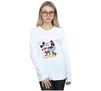 Mickey And Minnie Mouse Kiss Sweatshirt Disney White L