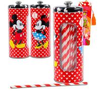 Mickey and Minnie Mouse Kitchen Accessories - Mickey and Minnie Mouse Straws Bundle Includes Mickey and Minnie Mouse Straw Dispenser, Straws, More | Mickey Mouse Straw Holders