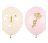 Mickey Balloons With Number 1 Pale Pink 30Cm 50Pcs Partydeco