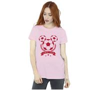 Mickey Football Head Cotton Boyfriend T-Shirt Disney Baby Pink XL