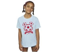 Mickey Football Head Cotton T-Shirt Disney Baby Blue 7-8 Years